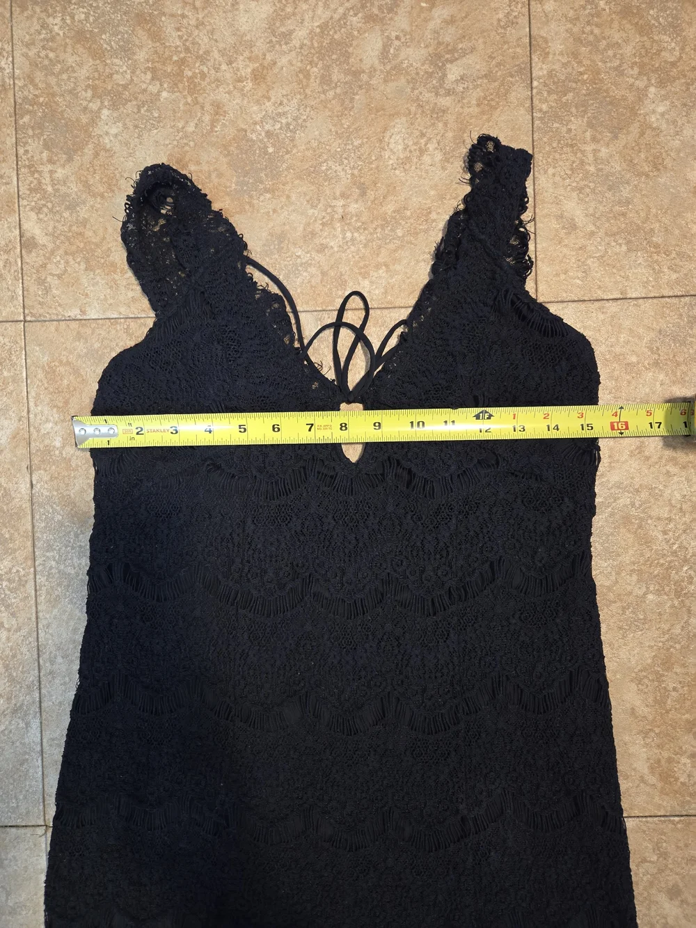 Intimately Free People Black Lace Mini Dress Slip Size M • Good